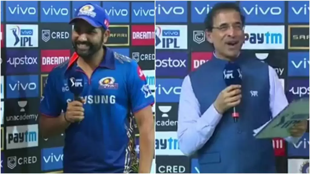 WATCH: Rohit Sharma cheekily announces Player of the Match before Harsha Bhogle