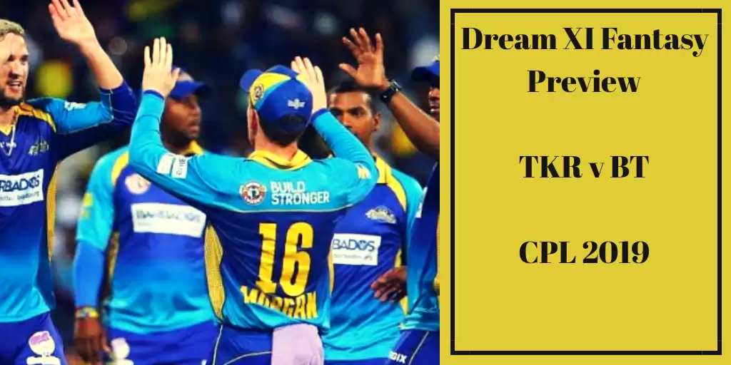 CPL 2019: Trinbago Knight Riders vs Barbados Tridents- Dream11 Fantasy Cricket Tips, Playing XI, Pitch Report, Team and Preview
