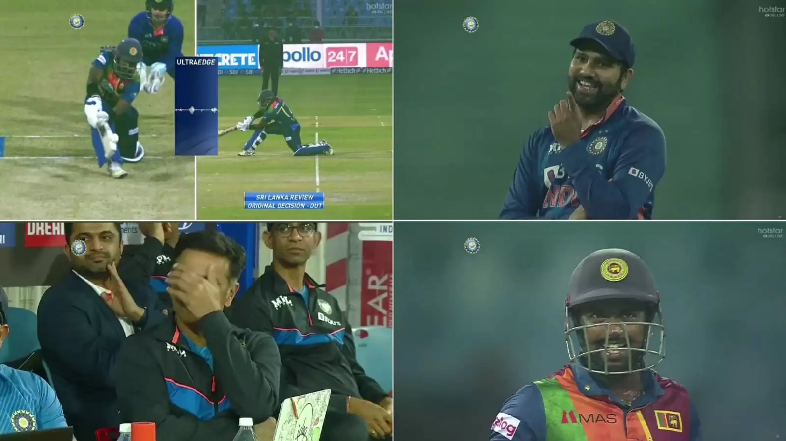 WATCH: Rahul Dravid, Rohit Sharma seen smiling in disbelief after dubious DRS overturn