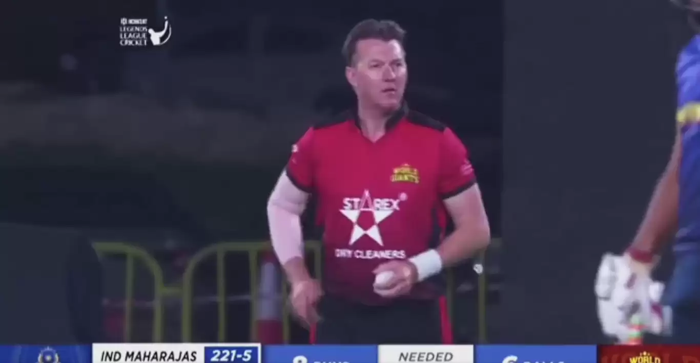 WATCH: Brett Lee rolls back the clock to defend seven runs in final over in Legends League