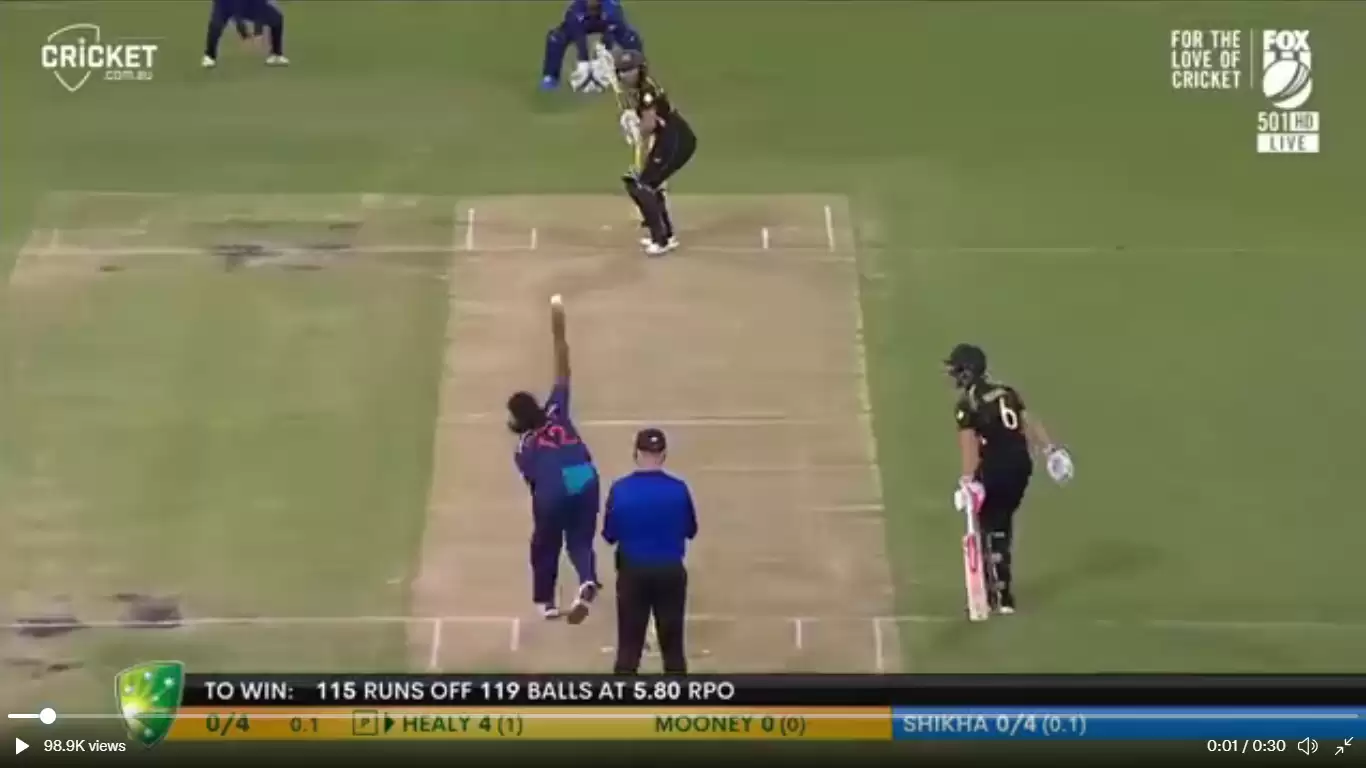 WATCH: From sixth stump to off stump: Shikha Pandey&rsquo;s incredible inswinger cleans up Alyssa Healy