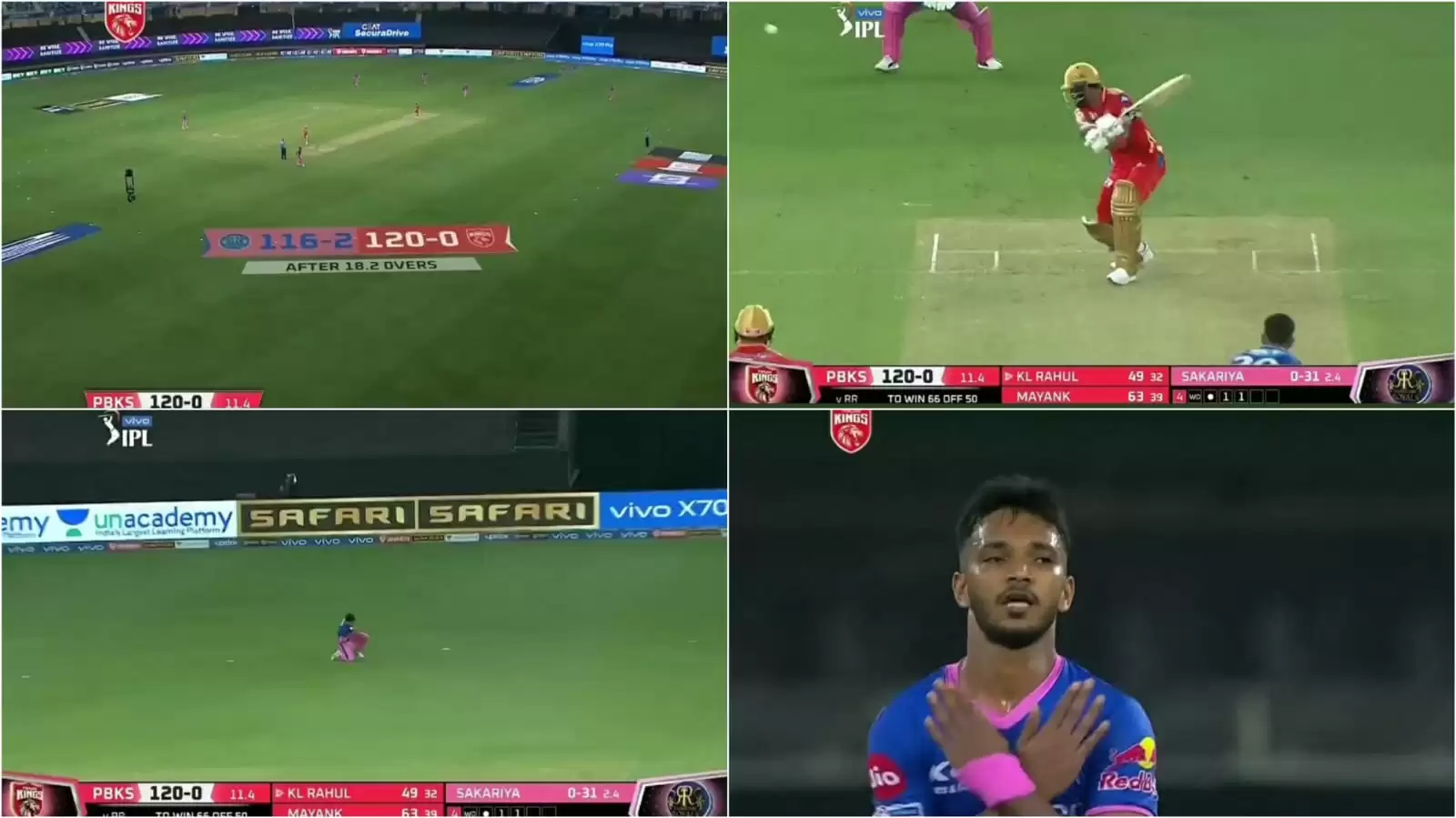 WATCH: Sakariya aborts run up, rethinks plan to Rahul and dismisses him