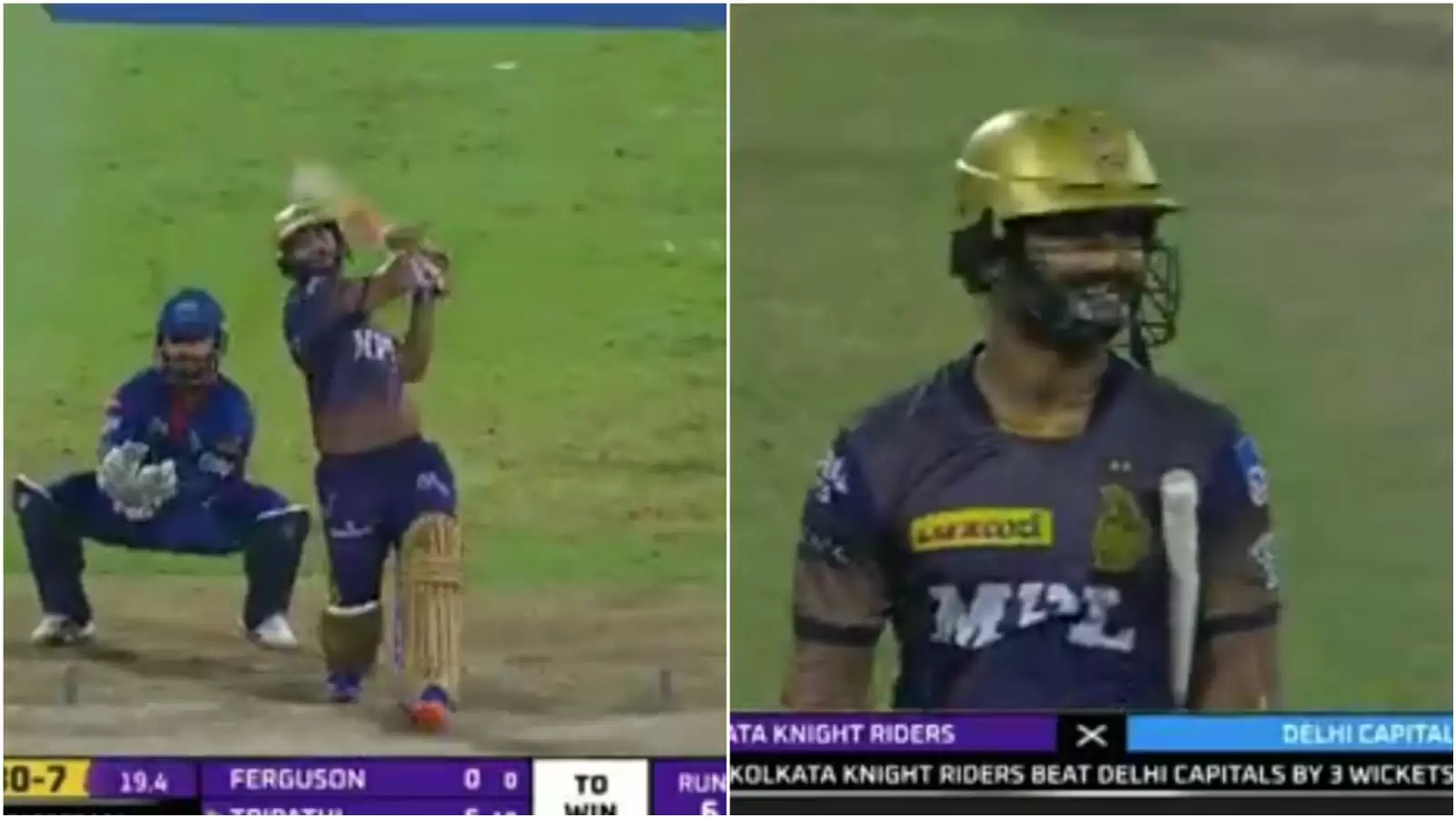 WATCH: Rahul Tripathi’s match-winning six after Kolkata collapsed from 123/1 to 130/7