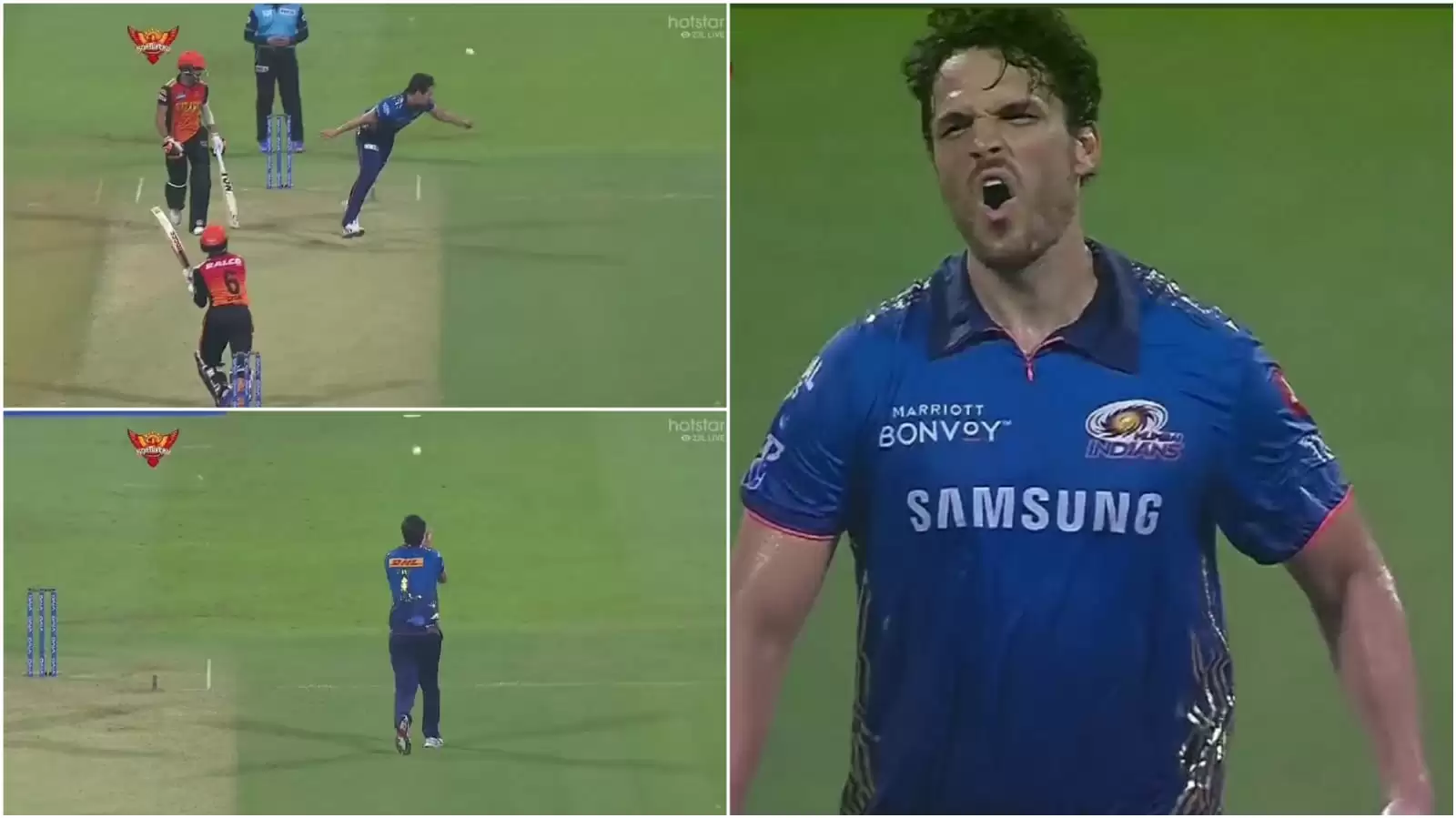 Watch: Coulter-Nile picks up a stunning juggling caught-and-bowled to dismiss Saha