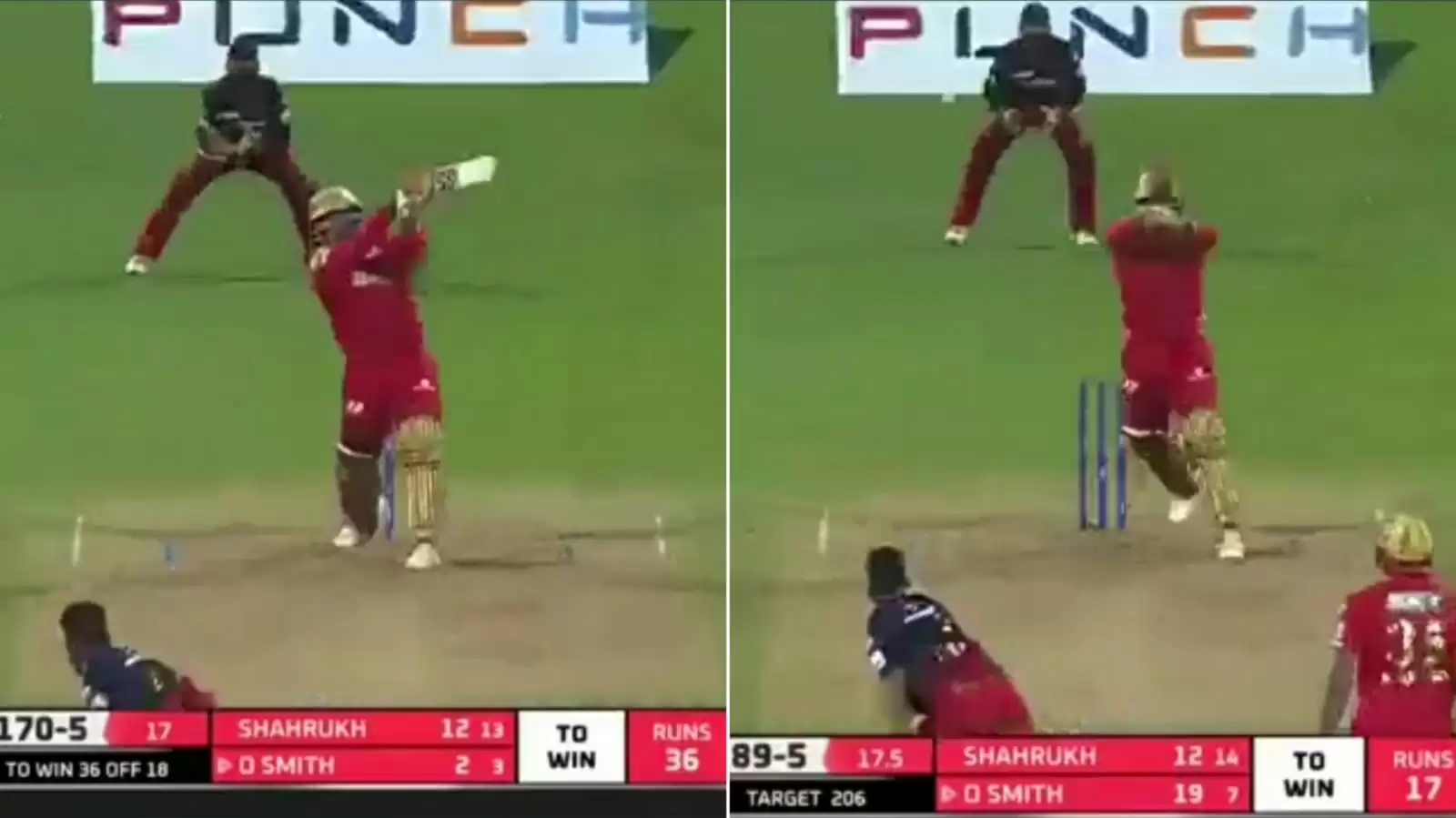 WATCH: 6, 6, 6 &ndash; Odean Smith smashing three sixes off Mohammed Siraj in the 18th over of tense run chase