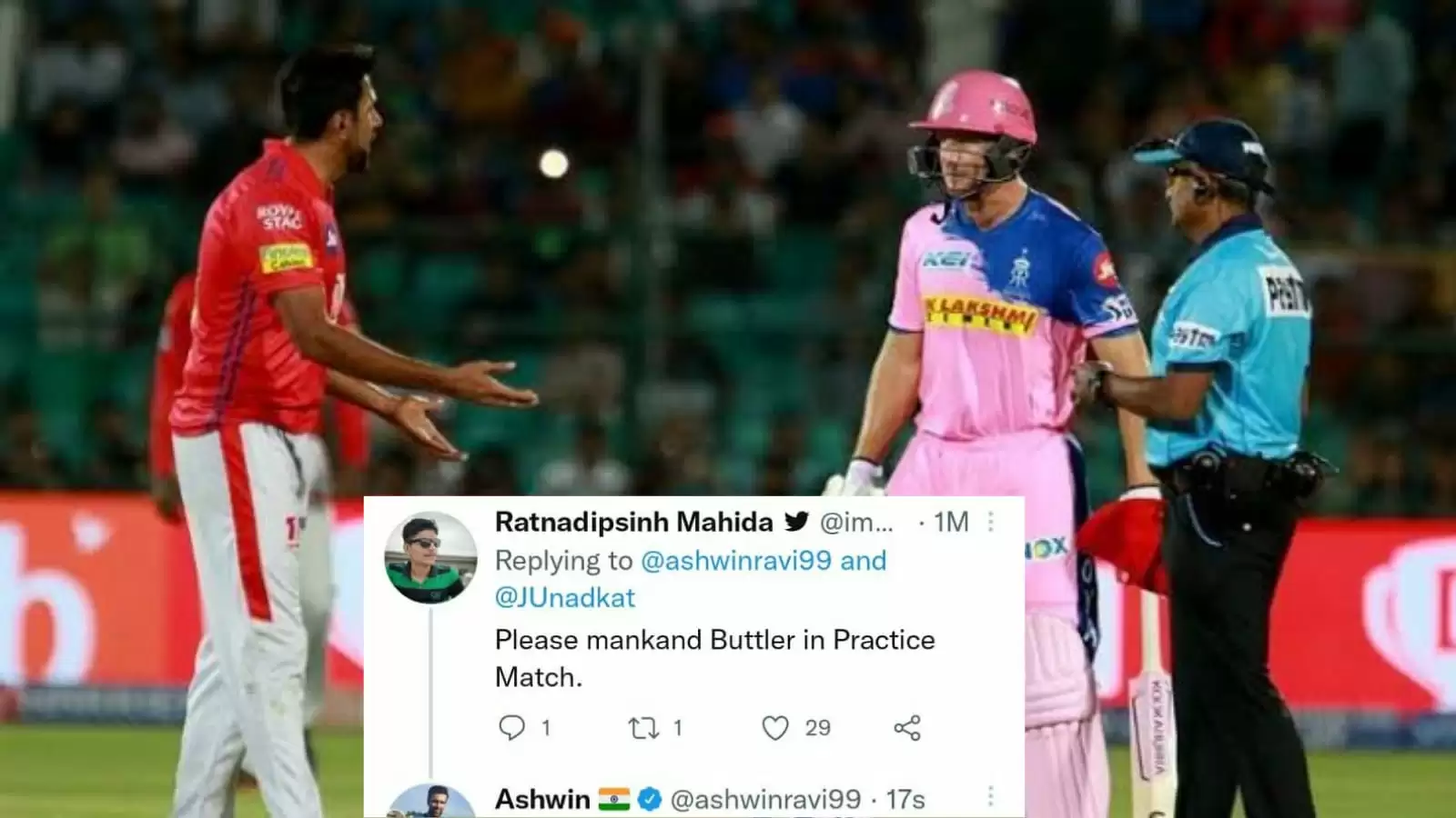 R Ashwin cheekily responds to user asking about Jos Buttler becoming teammate