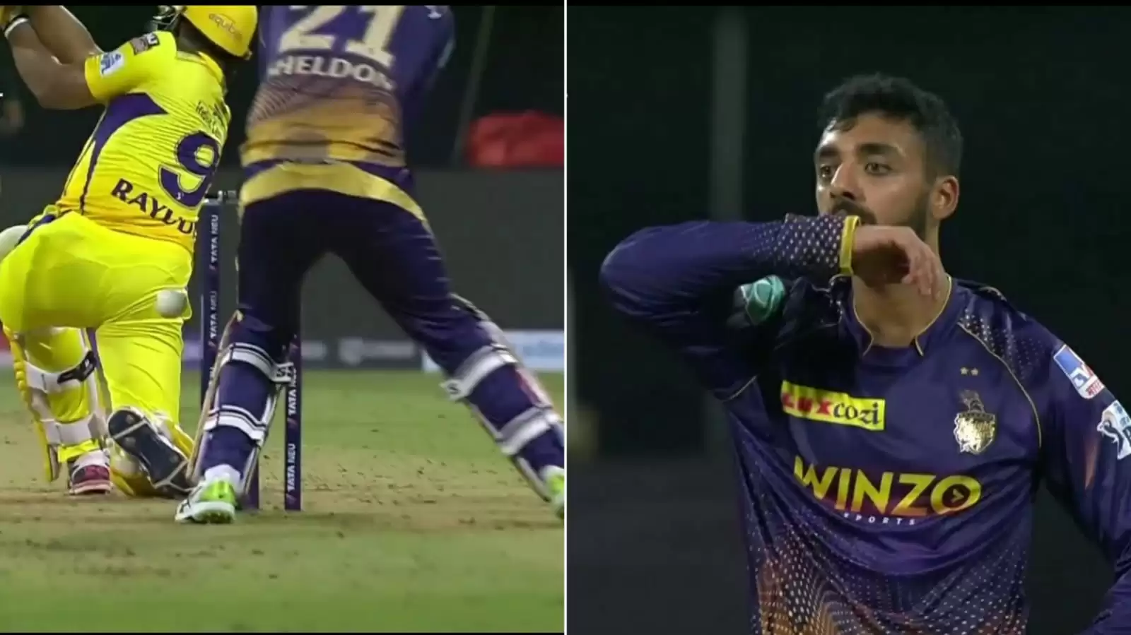 Watch: Varun Chakravarthy hits stumps, but bails don’t fall as Rayudu survives