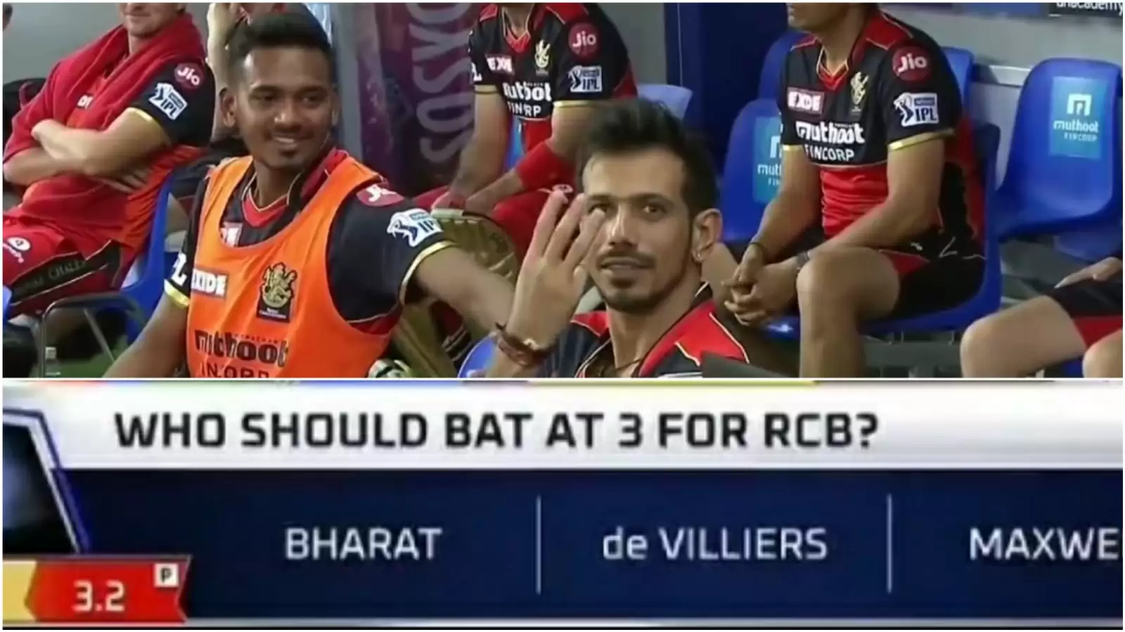 WATCH: Yuzvendra Chahal hilariously indicates to viewers that he is RCB&rsquo;s No.3 to help with poll question
