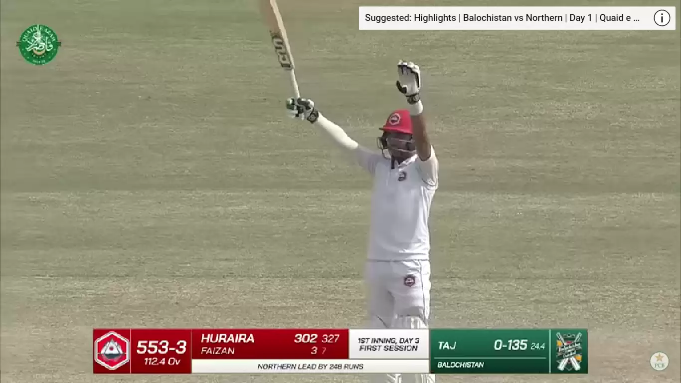 WATCH: Pakistan teenager Mohammad Huraira slams record-breaking triple ton