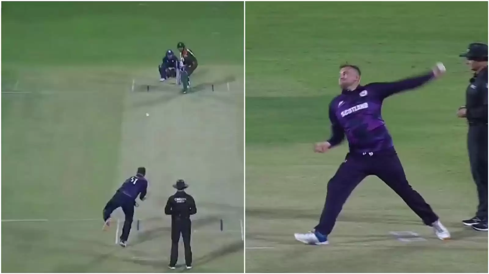 WATCH: Street-smart Scotland spinner Mark Watt bowls from behind wicket to confuse batter