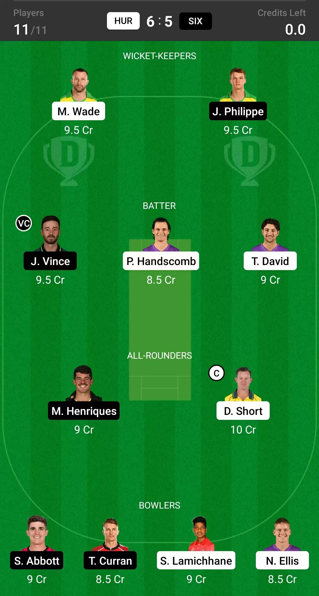 HUR vs SIX Dream11 Prediction, BBL 2021-22, Match 4: Playing XI, Fantasy Cricket Tips, Team, Weather Updates and Pitch Report