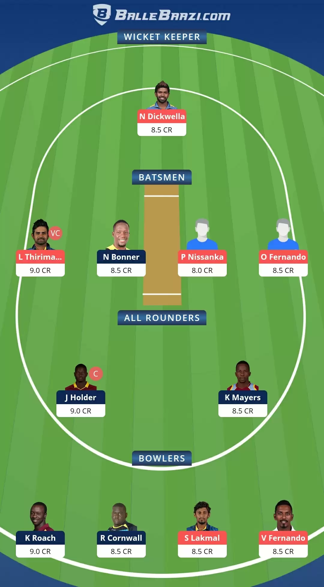 2nd Test | WI vs SL Dream11 Prediction, Fantasy Cricket Tips, Team, Playing 11, Pitch Report, Weather Conditions and Injury Update