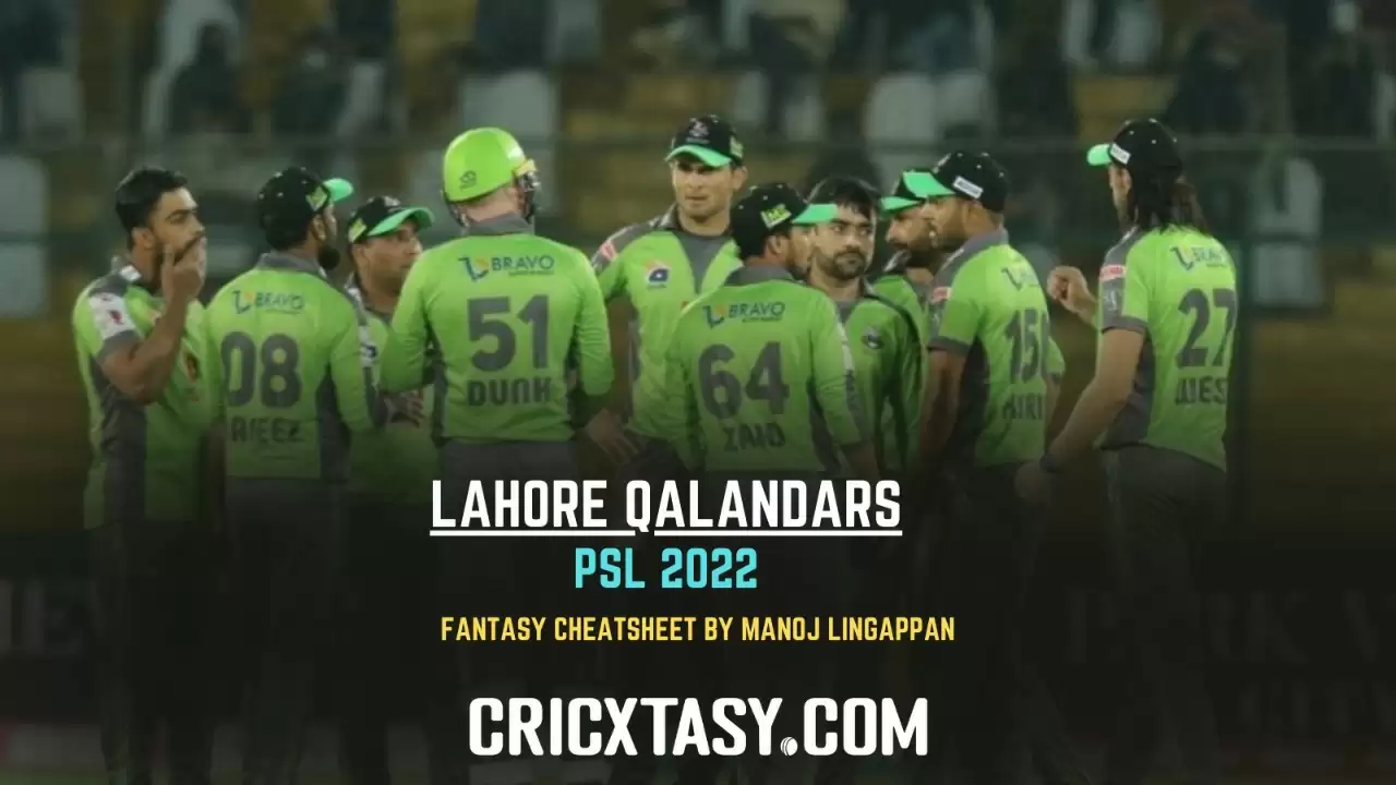 Lahore Qalandars Fantasy Cheatsheet For PSL 2022 | Pakistan Super League Team Preview