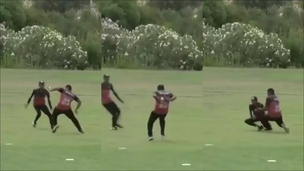 WATCH: Fielder juggles behind his back in never-seen-before tag-team catch