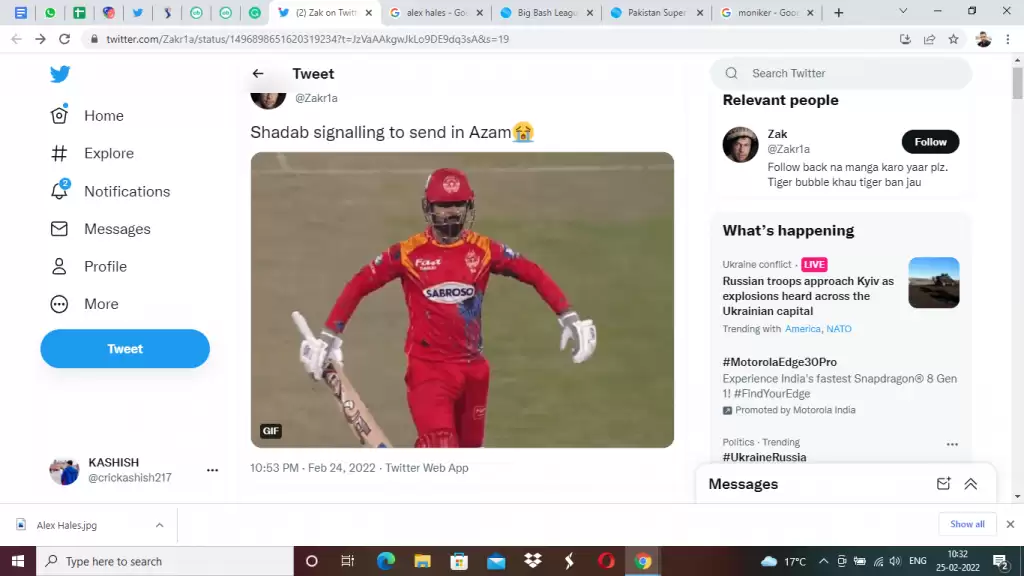 Watch: Shadab Khan calls for Azam Khan with the ‘Hulk’ gesture