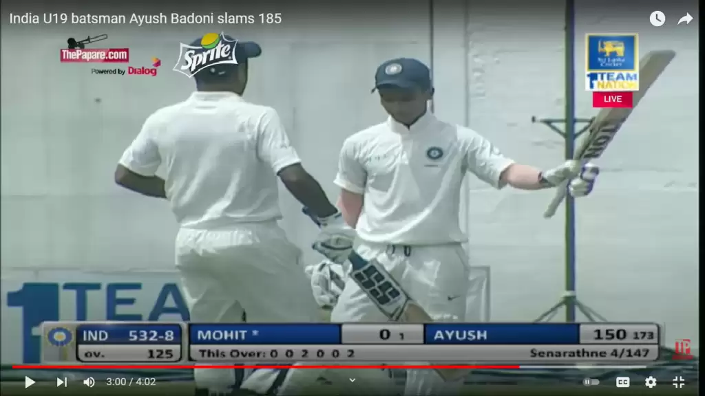 WATCH: Lucknow Super Giants star Ayush Badoni slamming 185 in Youth Test against Sri Lanka in 2018