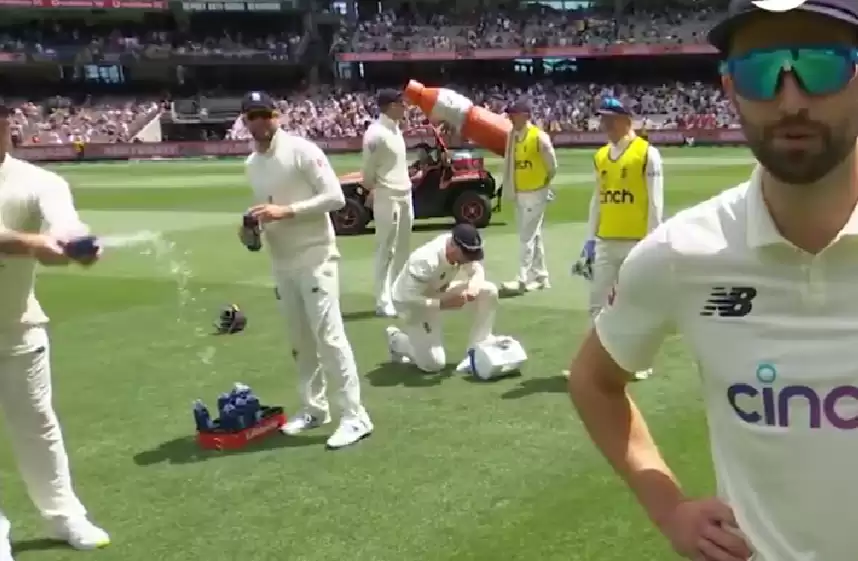 WATCH: Ben Stokes disturbs Mark Wood during his interview; Wood gets annoyed