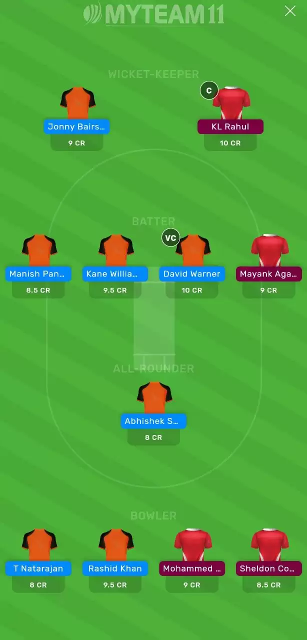 IPL 2020, Match 22: SRH vs KXIP MyTeam11 Fantasy Cricket Prediction, Team News, Playing XI and Tips