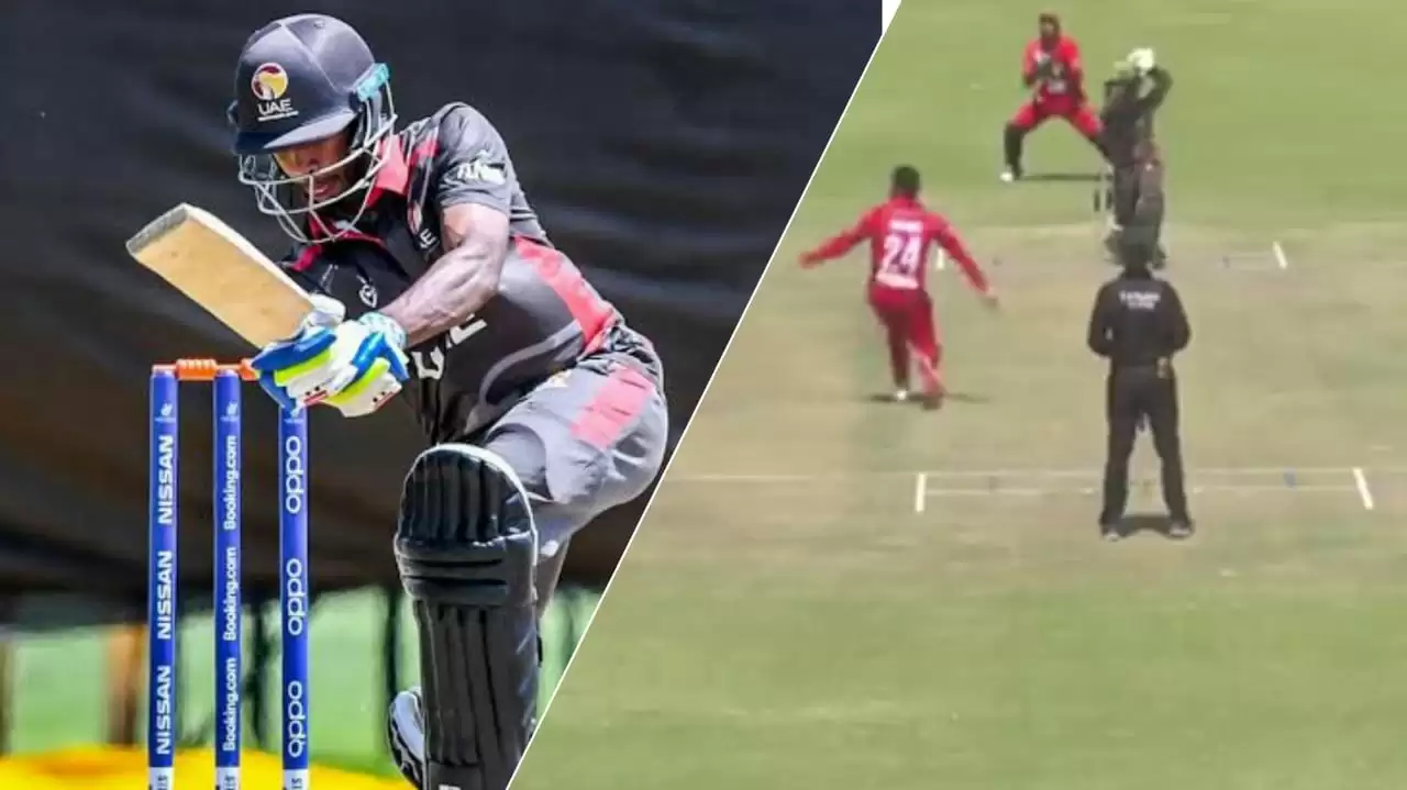 WATCH: 19-year-old Chennai-born UAE player Vriitya Aravind smashes 24 runs in final over with 27 to win