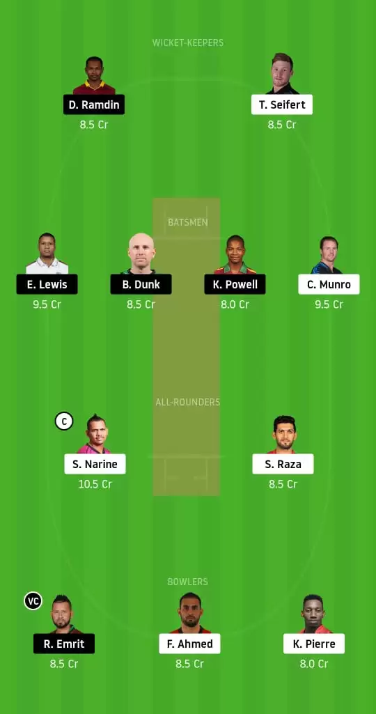 TKR vs SKN Dream11 Prediction, Team and Fantasy cricket Tips for CPL 2020