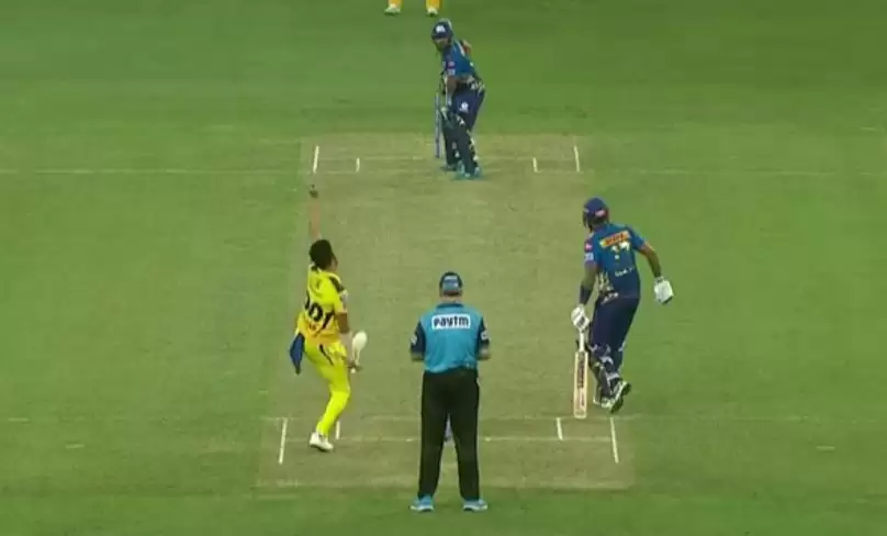 WATCH: CSK&rsquo;s Deepak Chahar switches from seam up to knuckle ball at the very last minute to clean up MI batter