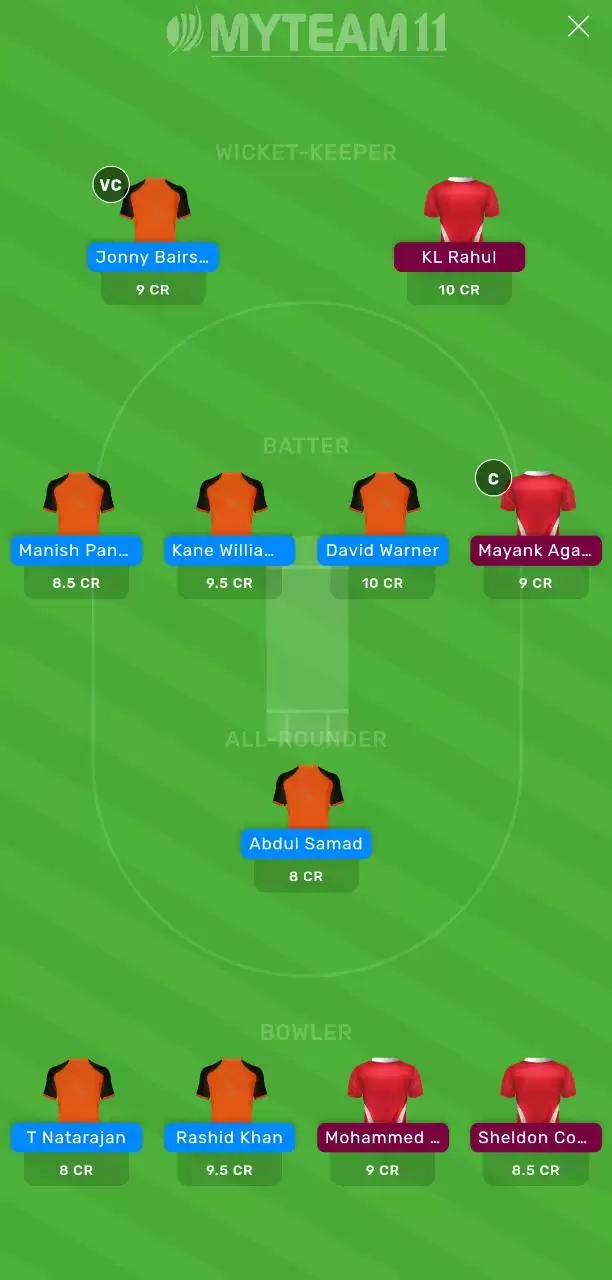 IPL 2020, Match 22: SRH vs KXIP MyTeam11 Fantasy Cricket Prediction, Team News, Playing XI and Tips