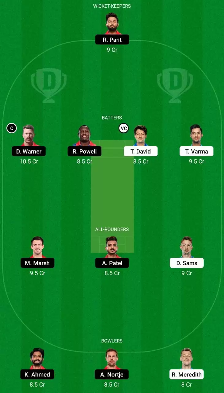 MI vs DC Dream11 Team