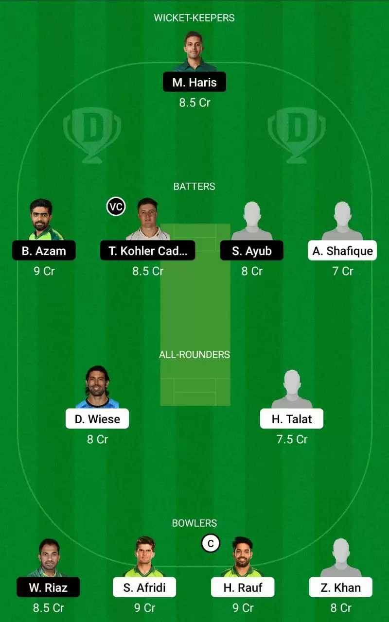 LAH vs PES Dream11 Prediction Eliminator 2 PSL 2023 mega league team