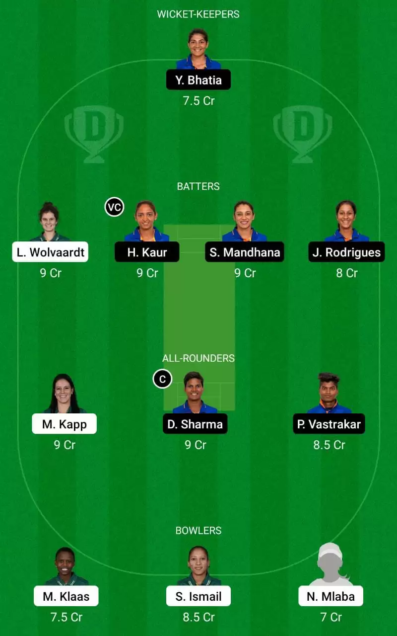 SA-W vs IN-W Dream11 Prediction Womens T20I Tri-series 2023 small league team