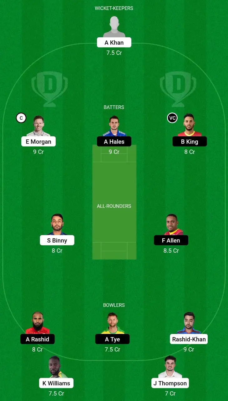 NYS vs TAD Dream11 Grand League Team