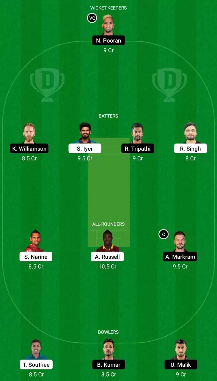 KOL vs SRH Dream11 Team