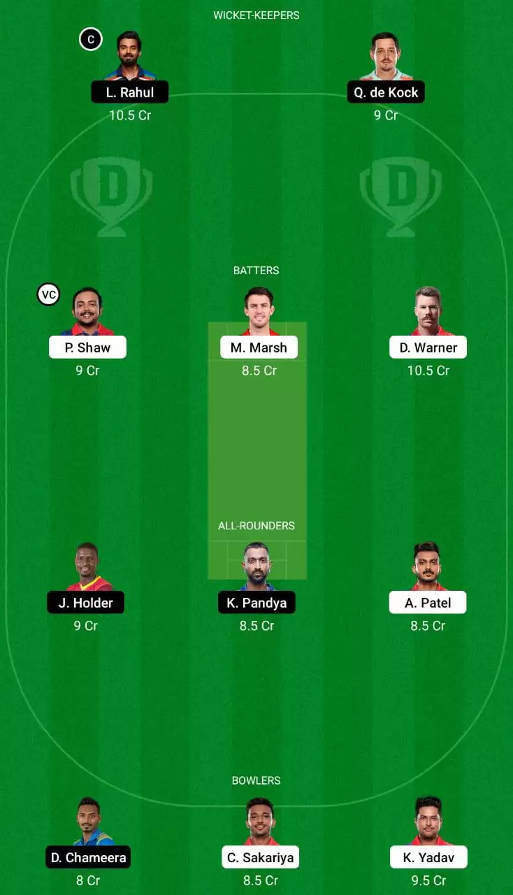 DC vs LKN Dream11 Team