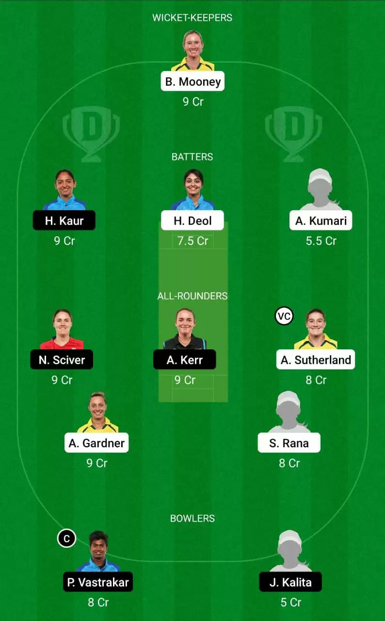 GUJ-W vs MI-W Dream11 Prediction WPL 2023 Match 1 mega league team