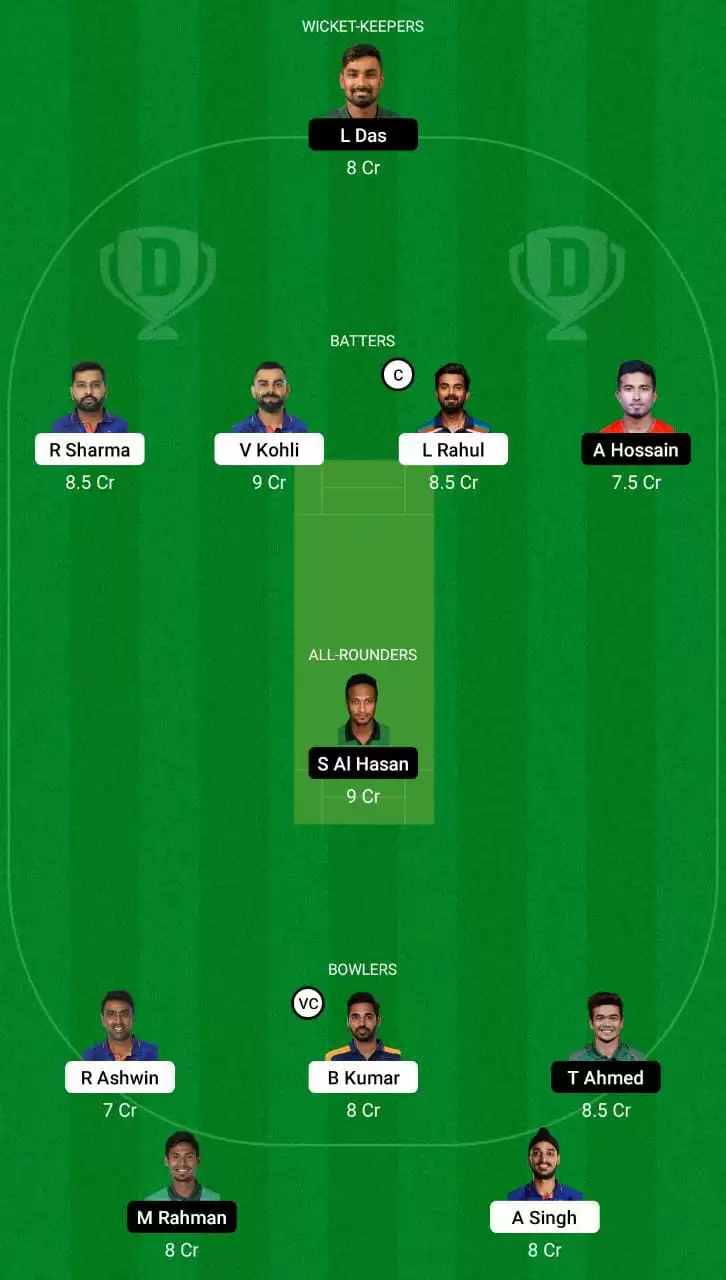IND vs BAN Dream11 Team