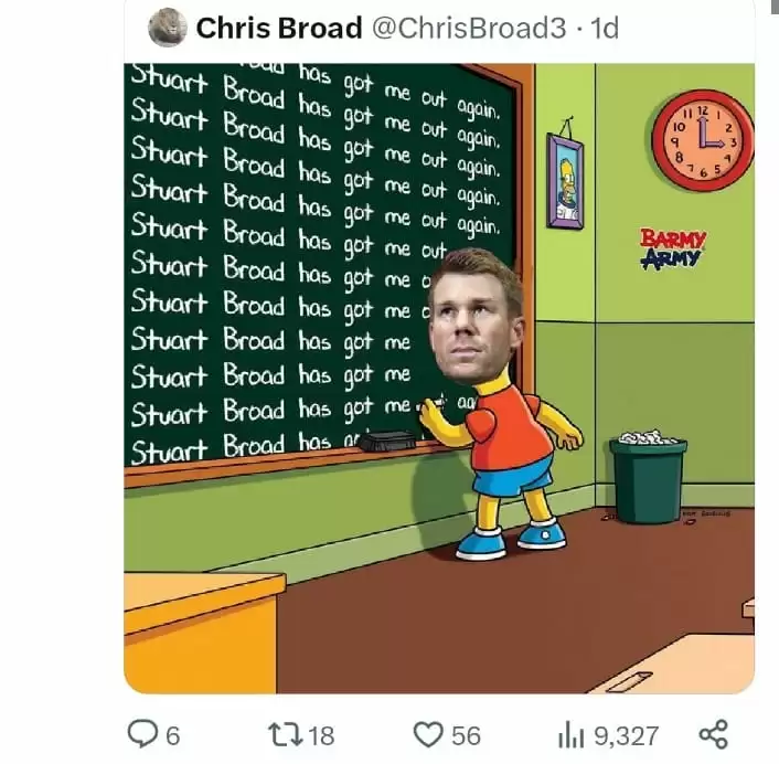 Chris Broad - David Warner meme