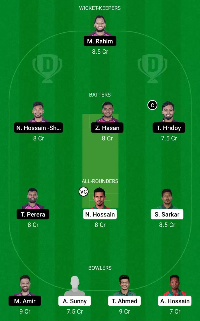 DD vs SYL Dream11 Prediction BPL 2023 Small League Team