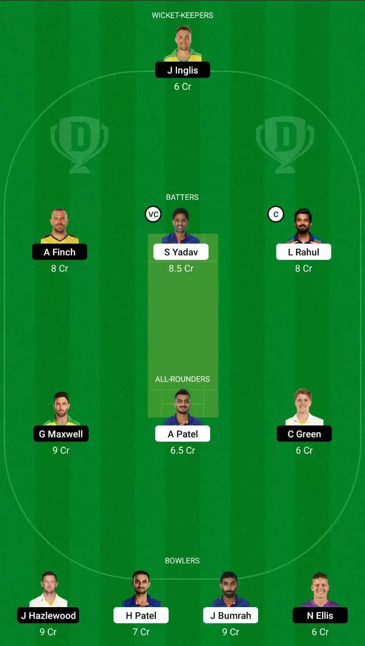 IND vs AUS Dream11 Team