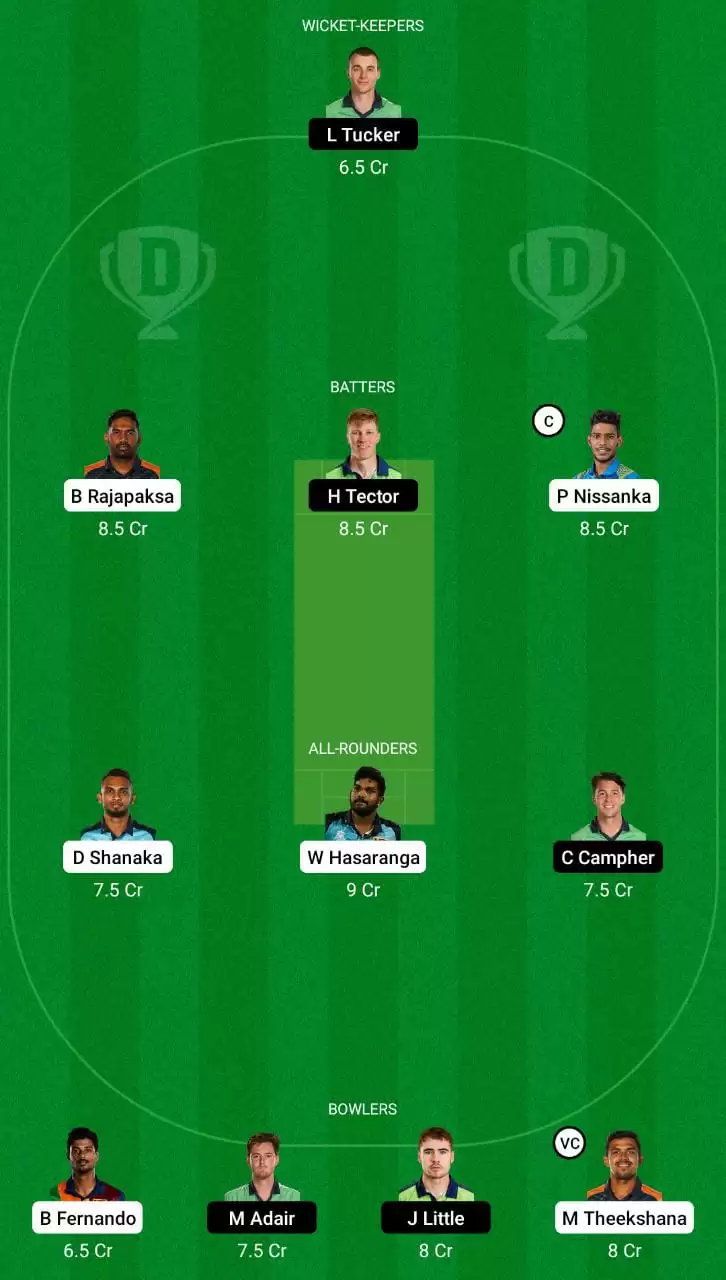 SL vs IRE Dream11 Team