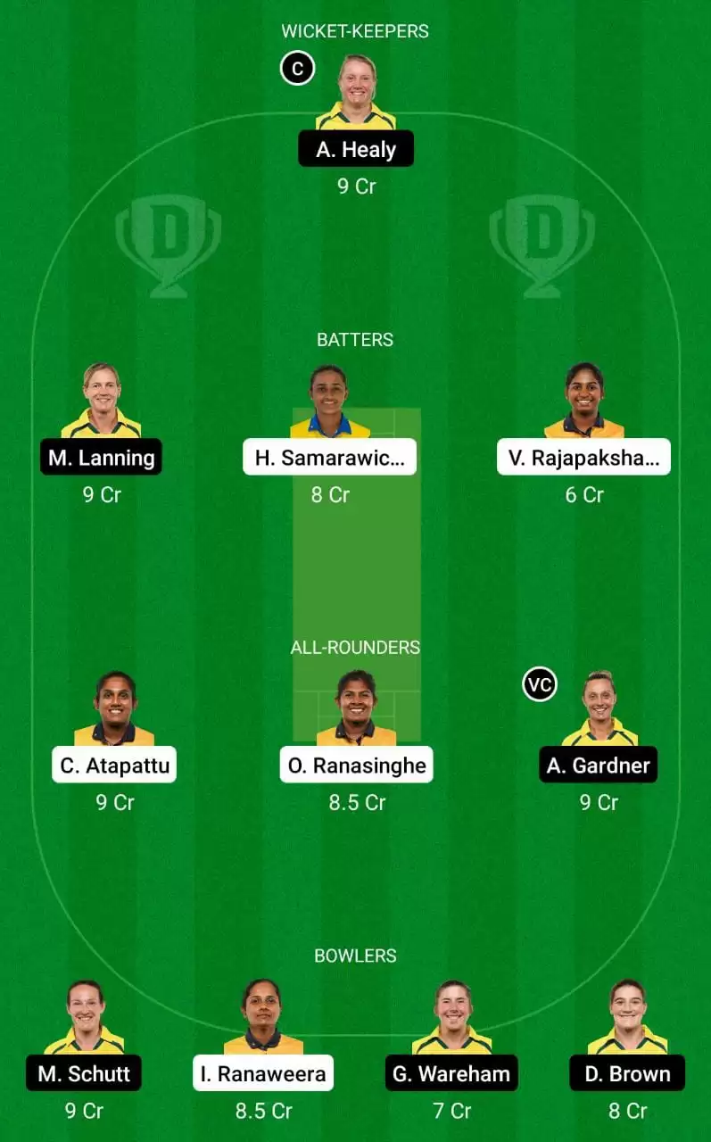 SL-W vs AU-W Dream11 Prediction ICC Women's T20 World Cup 2023 small league team