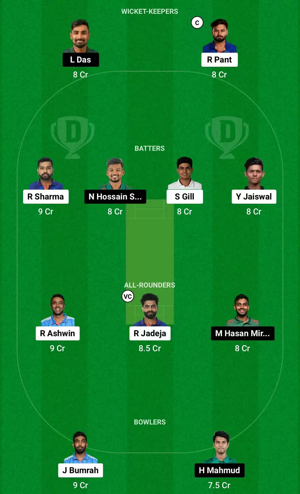 IND vs BAN Dream11 Prediction 2nd Test Match Playing XI Grand League Team