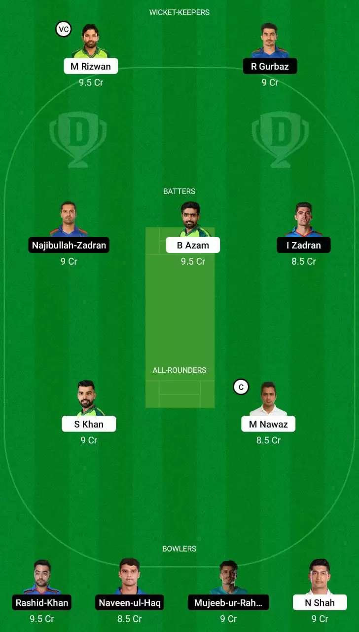 PAK vs  AFG Dream11 Team