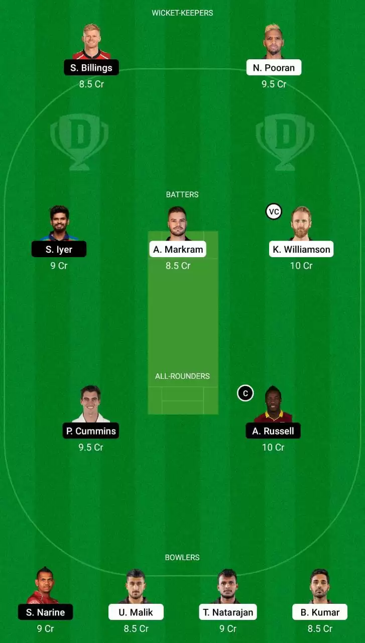 SRH vs KOL Dream11 Team IPL 2022