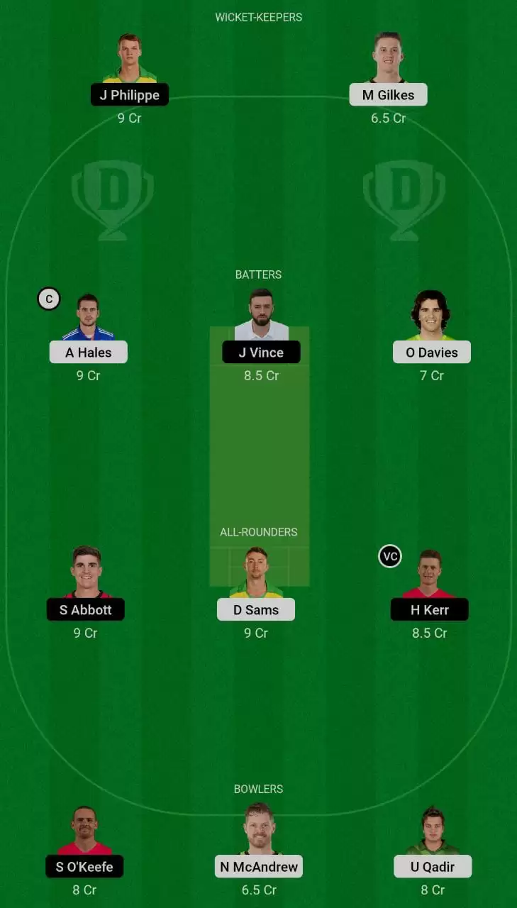 THU vs SIX Dream11 Small League Team