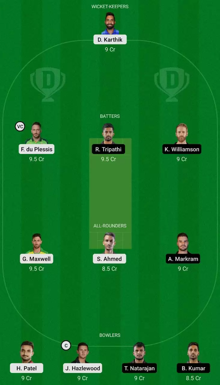BLR vs SRH Dream11 Prediction