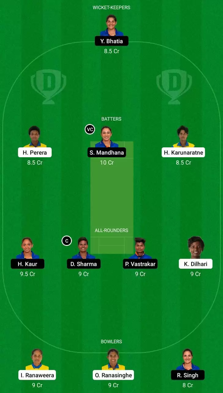 SL-W vs IND-W Dream11 Team