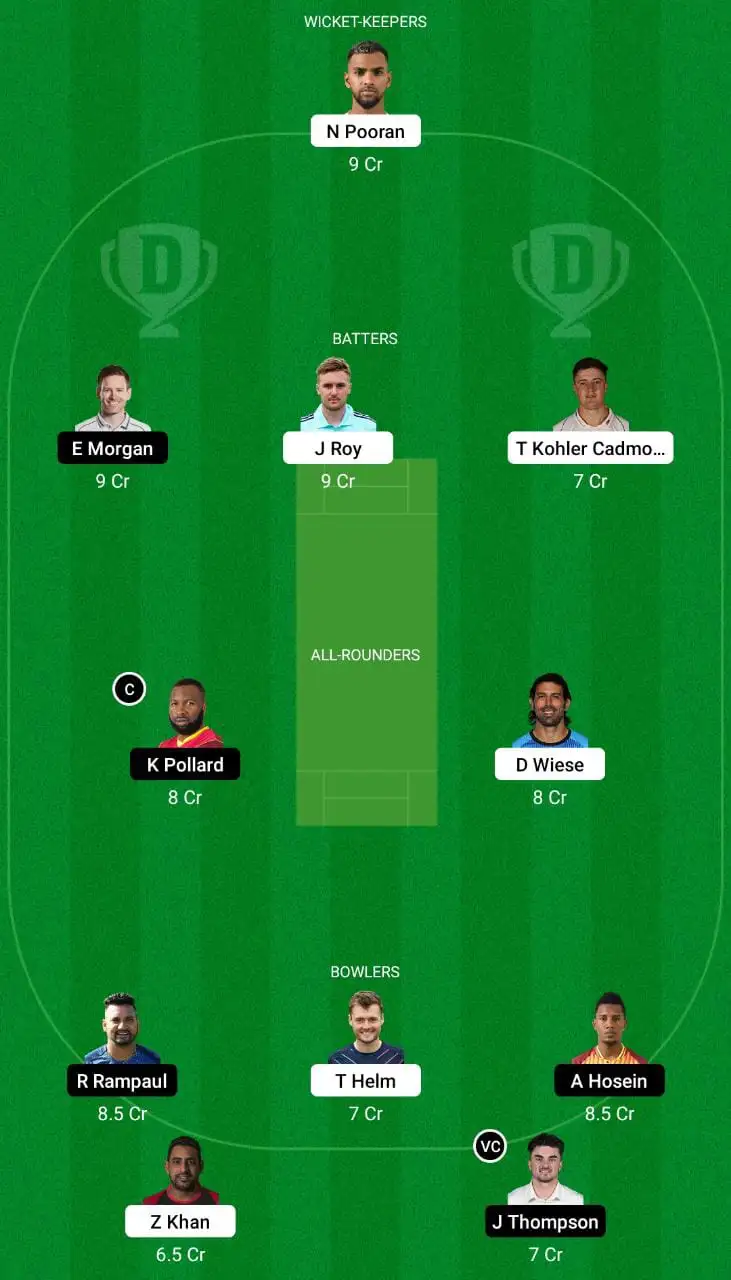 DG vs NYS Dream11 Grand League Team