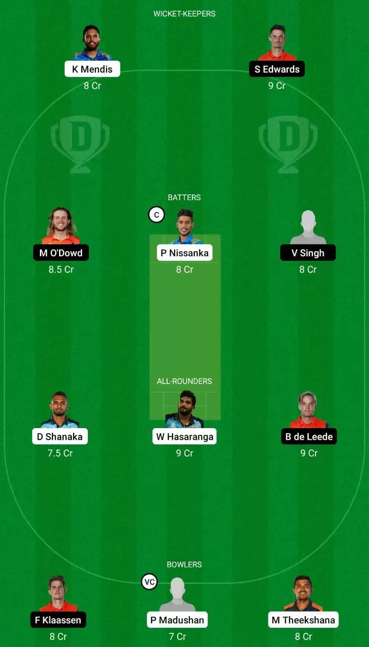 SL vs NED Dream11 Team 