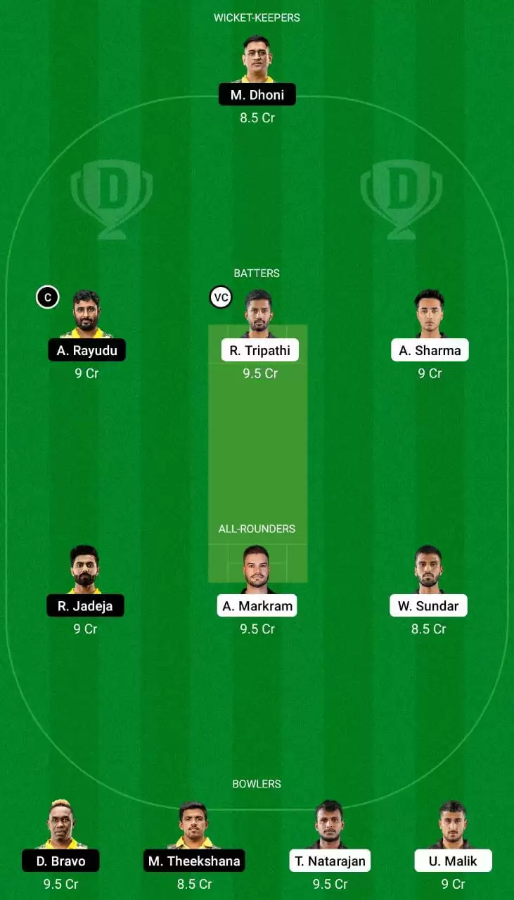 SRH vs CSK Dream11 Team