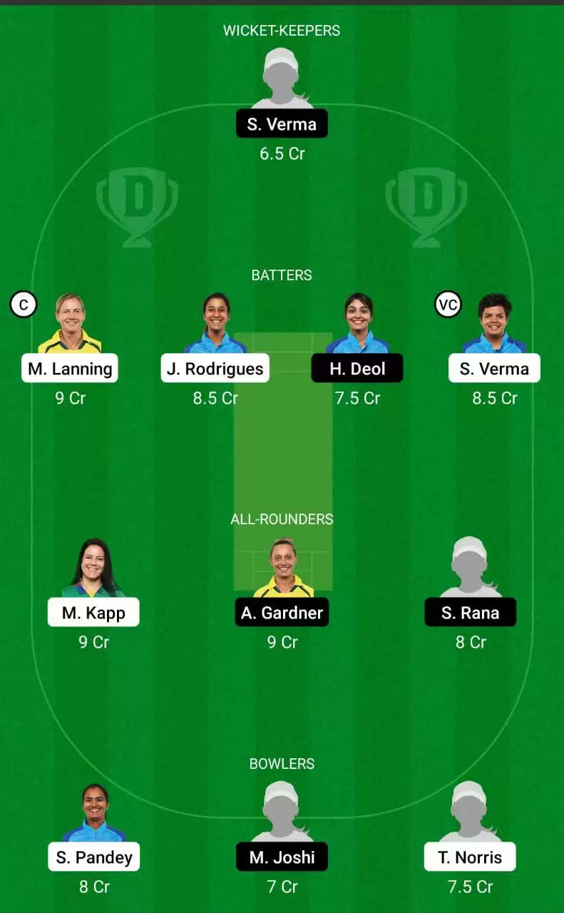 DEL-W vs GUJ-W Dream11 Prediction WPL 2023 Small League Team