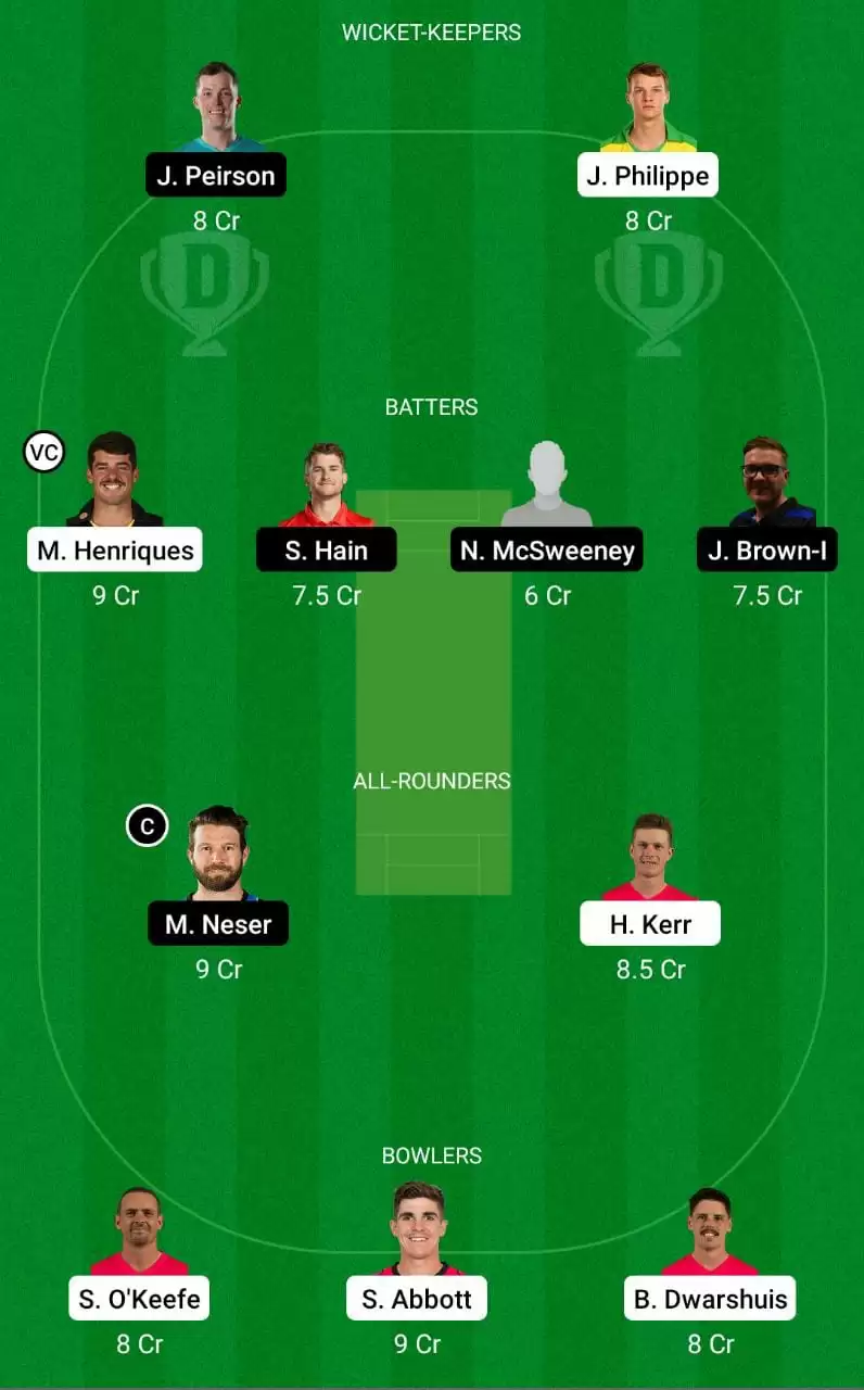 SIX vs HEA Dream11 Prediction challenger mega league team BBL 2022-23 fantasy Cricket tips